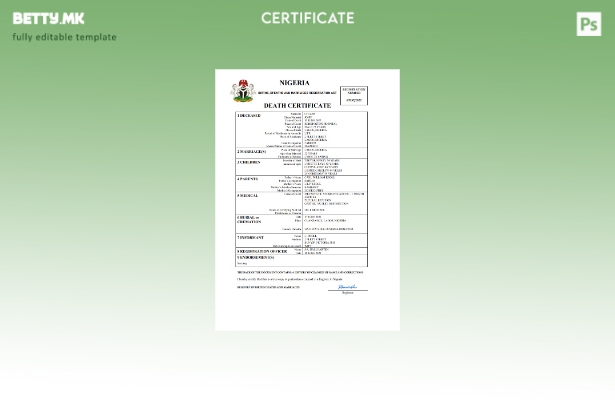 модерен стил Нигерија од витално значење за умрениот шаблон Word и PDF шаблон